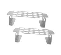 FONDOTIN Griglia per Barbecue in Acciaio Inox 430 18 Fori, Set 2 Pezzi per Jalapeño, Accessori per Grigliate All'aperto e Campeggio, Supporto Robusto e Leggero per Cottura Uniforme dei Peperoncini