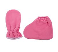 FONDOTIN Guanti e Copriscarpe in Flanella Rosa per Trattamento Paraffina Mani e Piedi 4 Pezzi per Uso Domestico e Centro Estetico Protezione Ambientale e Idratazione