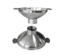 FONDOTIN Imbuto Cucina in Acciaio Multifunzione Diametro con Doppia Maniglia per Trasferimento Liquidi e Strumento Drenaggio e Filtro Casa e Ristorante