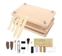 FONDOTIN Kit di Rilegatura Libri 22 Pezzi in Legno per Principianti Strumenti Multifunzionali per Restauro e Pressa per Libri Set Portatile per Riparazione e Creazione Fai da Te