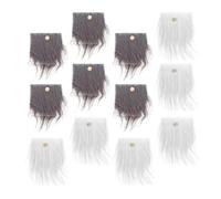 FONDOTIN Kit Fai da Te Barba di Folletto 24 Pezzi Barbe Finte Grigia e Bianca 18X9 CM e Naso Perline di Legno Accessori per Lavori Artigianali Decorazioni Natalizie e Lavoretti Creativi