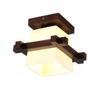FONDOTIN Lampada da Soffitto in Legno Scuro Stile Nordico Plafoniera per Corridoio e Cucina senza Sorgente Luminosa Luce Contemporanea per Soggiorno e Ingresso Facile Installazione Design