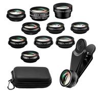 FONDOTIN Lente Anamorfica Per Obiettivi Fotografici Per Telefoni Cellulari 10 in 1 Grandangolo Macro Universale Per Fotocamera Esterna Del Telefono