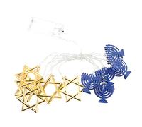 FONDOTIN Luminosa Hanukkah Batteria con Stelle David e Candelabri Blu Luci Decorazione Festiva per e Effetto Luce e Atmosfera Unica per Festa Hanukkah