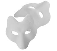 FONDOTIN Maschere Di Volpe in Bianco e Nero Per Costume Di Halloween - Set Di 2 Pezzi - Ideali Per Travestimenti e Feste - Giocattolo Adulto - Pronte Per Essere Dipinte a Mano