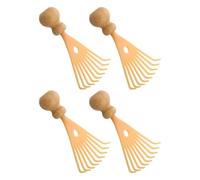 FONDOTIN Massaggiatore Manuale per Massaggio Testa 4 Pezzi Manico in Bambù, Design Compatto per Massaggio Delicato del Capelluto, per Viaggio e Studio