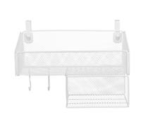 FONDOTIN Mensola da Comodino Sospesa in Metallo Resistente con Portatovaglioli Organizer Multiuso per Letto Castello Scrivania e Dormitorio Universitario Cestino Salvaspazio per Camera e