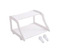 FONDOTIN Mensola Porta Router da Parete Bianca Senza Supporto Ventilato e Compatta per Scaffale Muro Contenitore Router Design Moderno e Decorativo per Organizzazione Casa