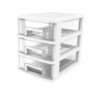 FONDOTIN Mobiletto Portaoggetti Trasparente a 3 Strati Organizer in Plastica Per Scrivania Cassetto Portaoggetti Multifunzionale Per Ufficio e Bagno
