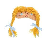 FONDOTIN Occhi Nera Cartoon Kawaii per Ragazze e Donne Copertura Totale Antiluce Morbida e Maschera per Dormire Divertente per Viaggio Riposo Notturno