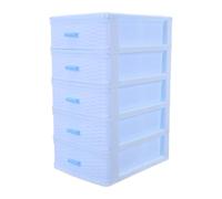 FONDOTIN Organizer da Scrivania in Plastica Resistente a 5 Cassetti, Mobiletto Portaoggetti Compatto per Gioielli, Cancelleria e Cosmetici, Torre Salvaspazio per Ufficio, Bagno e Camera