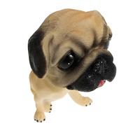 FONDOTIN Ornamento per Auto Cane Bobblehead in Resina con Molla Decorazione Divertente con Testa Scuotente Giocattolo Carlino Cartoon Accessorio Auto Resistente per Amanti dei Cani