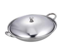 FONDOTIN Pentola in Acciaio Resistente Da Cucina Portatile Con Coperchio Per Cucinare Ramen Coreano e Altri Piatti Realizzata in Acciaio Inossidabile Durevole e Affidabile