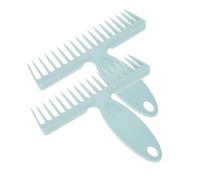 FONDOTIN Pettine Per Peli Di Scopa 2 Pezzi - Blu - Materiale Pp - Manico Ergonomico Fori - Pulizia Facile e Risparmio Spazio - Per Uso Domestico Unisex