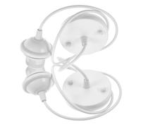 FONDOTIN Portalampada a Vite E27 in Metallo Base Girevole, Rosone da Soffitto per Luce a Led, Cavo Bianco Regolabile 1 Metro, Set 2 Pezzi per Lampade Sospese e Ambienti Interni