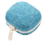 FONDOTIN Portapillole con 4 Scomparti in Strass, Piccolo Organizer Portatile per Medicinali da Viaggio, Contenitore Compatto per Pillole Tascabile, Scatola Portamedicinali Elegante