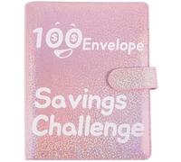 FONDOTIN Raccoglitore per Risparmio con Buste per Denaro Libretto di Bilancio Portatile con Sfida di Risparmio 100 Giorni Organizzatore per Budget e Gestione Contanti Multifunzione