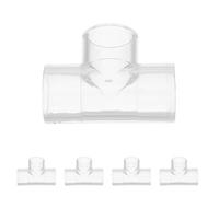 FONDOTIN Raccordo per Tubi a T Trasparente in Acrilico 20 Mm, Connettore a Forma di T Resistente per Acquari e Sistemi di Raffreddamento, Set da 5 Pezzi per Impianti Idraulici e