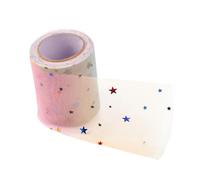 FONDOTIN Rotolo di Tulle Glitterato Arcobaleno 75 CM X 10 M per Decorazioni Matrimonio e Feste Accessorio per Abiti alla Moda e Tovaglia Scintillante Tessuto Resistente senza