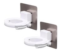 FONDOTIN Scaffale Portaoggetti Regolabile senza Foratura, Supporto per Flacone Doccia Gancio, Porta Gel Doccia da Parete per Bagno e Cucina, 2 Pezzi, Adatto per Superfici Lisce