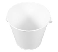 FONDOTIN Secchio Bianco in Metallo Resistente al Calore 8x10,5x12 Cm per Raccolta Grasso e Olio Barbecue, Leccarda Raccogli Gocce per Cucina e Griglia, Secchiello Multiuso Facile da Pulire