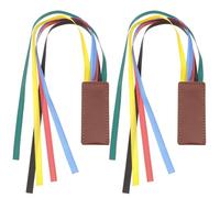 FONDOTIN Segnalibri a Nastro in Pelle e Poliestere 2 Pezzi Linguette Colorate Riutilizzabili per Libri, Segnalibri di Pagina Biblici Delicati per Studenti e Lettura Quotidiana