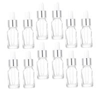 FONDOTIN Set 12 Flaconi Contagocce in Vetro e Plastico 20ml per Oli Essenziali Ricaricabili per Viaggi e Uso Quotidiano