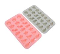 FONDOTIN Set 2 Stampi in Silicone Mini 3D per Biscotti Natalizi 21 Cavità a Tema Babbo Natale Alberi Biscottini di Pan di Spezie e Ghirlande Antiaderenti e Compatti per Dolci Festivi