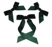 FONDOTIN Set 3 Fermagli per Chioma Fiocco in Velluto Verde Clip Morbide e Versatili per Donna e Ragazza Accessori per Acconciature Principessa e Occasioni Speciali