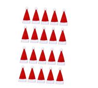 FONDOTIN Set 48 Pezzi Mini Cappelli di Babbo Natale per Bottiglia e Posate Copriposate Natalizi Taglierina e Forchetta Decorazioni da Tavola per Cena di Natale