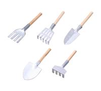 FONDOTIN Set 5pezzi Attrezzi da Giardinaggio Mini in Ferro Manico in Legno, Multiuso per Fiori e Verdure, Design Meccanico, per Lavori di Giardinaggio e Diserbo Stili multipli