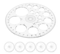 FONDOTIN Set 6 Pezzi Goniometro a 360 Gradi Trasparente in Plastica Strumento di Misurazione Angoli per Disegno Tecnico Progettazione Architettonica e Lavoro di Precisione