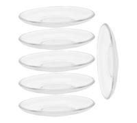 FONDOTIN Set 6 Sottobicchieri in Vetro Trasparente 9x9 Cm Piattini Rotondi per Tazze da tè Sottopiatto per Snack Uso Domestico e Ristorazione