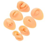 FONDOTIN Set 7 Pezzi Parti del Corpo Realistiche in Silicone Morbido per Pratica Piercing Flessibile Modelli Facciali per Addestramento e Esposizione Professionale di Orecchio Naso