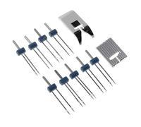 FONDOTIN Set Aghi Doppi per Macchina da Cucire con Piedino Premistoffa Scanalato, Aghi Gemelli Elastici 2.0/90 3.0/90 4.0/90, Accessori Infila Ago per Cucito Multistrato Domestico