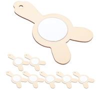 FONDOTIN Set da 10 Specchi in Legno Grezzo per Artigianato Fai da Te Piccoli Specchietti Portatili Non Verniciati per Pittura e Decorazione Creativa per Attività Manuali e Laboratori