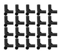 FONDOTIN Set da 20 Connettori per Scaffalature Modulari per Scarpe, Plastico Nero, Diametro Interno 11mm, Struttura Stabile per Soluzioni DIY in Camere da Letto