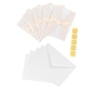 FONDOTIN Set da 5 Inviti di Nozze Bianchi Ritaglio Laser Pizzo e Nastro a Farfalla Biglietti d'Invito Formali Buste Abbinate per Matrimoni Feste di Fidanzamento e Celebrazioni Speciali