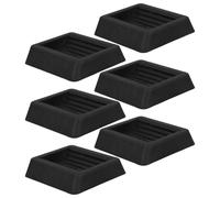 FONDOTIN Set da 6 Cuscinetti Antiscivolo in Gomma Nera 80x80mm per Mobili, Fermaruote Quadrati per Protezione Pavimenti Duri, Stabilizzatori Silenziosi per Sedie e Elettrodomestici,