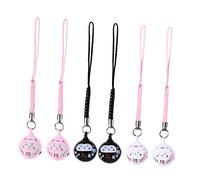 FONDOTIN Set Da 6 Pezzi Ciondoli Per Cellulare a Forma Di Gatto Della Fortuna Campana in Rame, Decorazioni Leggere Per Borse Da Appendere, Regalo Portafortuna Pratica e Compatta