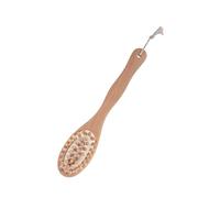 FONDOTIN Spazzola Doccia Doppia Faccia con Setole Naturali e Legno Ergonomico per Massaggio e Pulizia Profonda Schiena Accessorio Bagno Sicuro e Durevole per la Famiglia