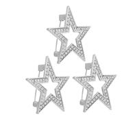 FONDOTIN Spilla Da Petto in Lega Set Da 3 Pezzi Per Donna, Spillette Vintage Eleganti a Forma Di Stella, Fermaglio Da Bavero e Scialle Per Abbigliamento Femminile Festa e Cerimonia