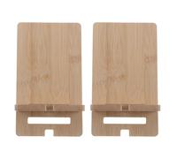 FONDOTIN Supporto da Tavolo per Telefono e Tablet in Bambù Massiccio 2 Pezzi, Porta Cellulare Staccabile con Slot Ricarica, Organizer Minimalista per Ufficio, Casa e Viaggi