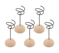 FONDOTIN Supporto per Piante Aeree in Metallo e Base in Legno Naturale Set da 5 Pezzi Porta Piante da Tavolo e Portafiori da Balcone per Interno ed Esterno Espositore Compatto e