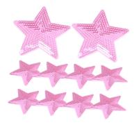 FONDOTIN Toppe Termoadesive in Poliestere e Perline Pet 10pezzi a Forma di Stella a Cinque Punte per Personalizzare e Riparare Abbigliamento Rosa per Progetti di Cucito