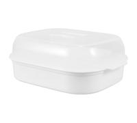 FONDOTIN Vaporiera per Rettangolare Trasparente con e Vassoio Resistente Temperature per Verdure e Mare Capacità Familiare Cucina e Veloce