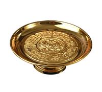 FONDOTIN Vassoio Porta Frutta Dorato con Piedistallo per Offerte Tempio Buddhista Piatto Sacrificale Multifunzionale per Uso Religioso e Decorativo Design Compatto e Resistente