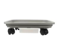 FONDOTIN Vassoio Porta Piante Quadrato con Ruote Girevoli e Contenitore d Acqua Supporto Stabile in Plastica e Acciaio Inossidabile per Vasi Fino Facilita Lo Spostamento e Protegge i