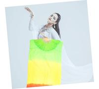 FONDOTIN Ventaglio da Danza del Ventre in Seta Lunga con Struttura Flessibile in bambù Ventaglio Leggero e per Danza Etica Spettacoli e attività Scolastiche Colore Casuale