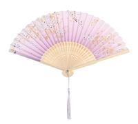 FONDOTIN Ventaglio Giapponese Vintage per Danza e Performance Ventagli Portatili con Design Floreale Regalo Decorativo per Feste e Matrimoni